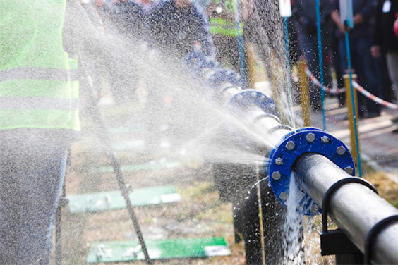 Rotura de una tubería de agua