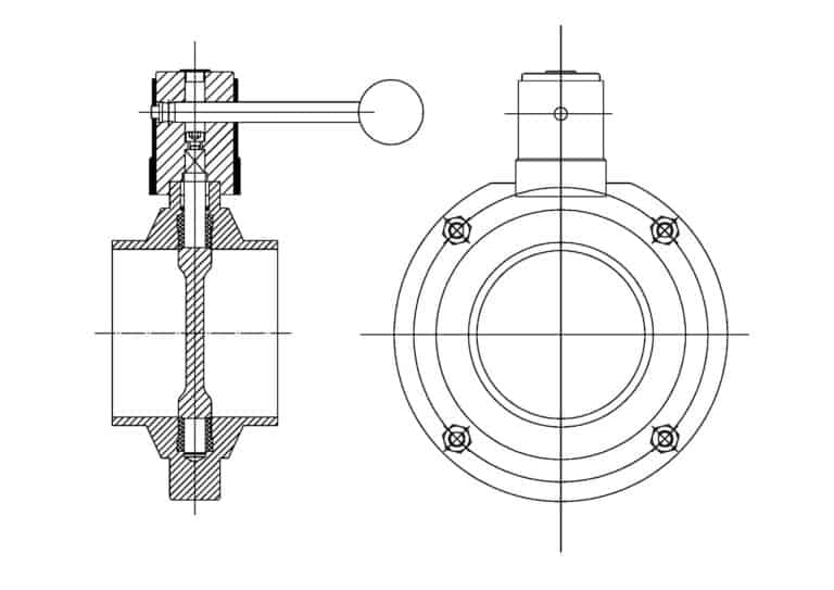 Válvulas de mariposa concéntricas soldadas a tope
