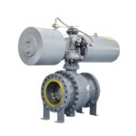 Casting steel trunnion ball valve with pneumatic actuator