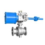 Stainless steel CF8 trunnion ball valve with Pneumatic actuator